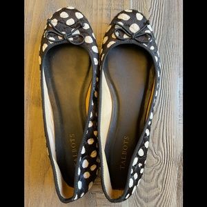 NWOT Talbots Polka dot fur ballet flat size 9M
